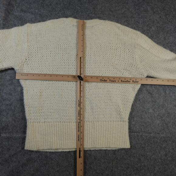 See by Chloe Sweater Womens Medium Alpaca Knit Crew Neck Balloon Sleeve Ivory - Picture 6 of 10